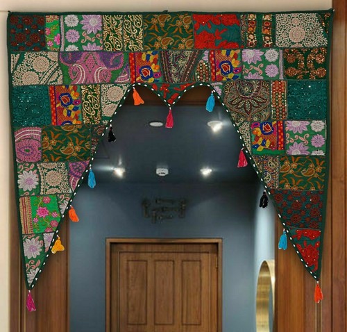 Indian green vintage patchwork - indian,