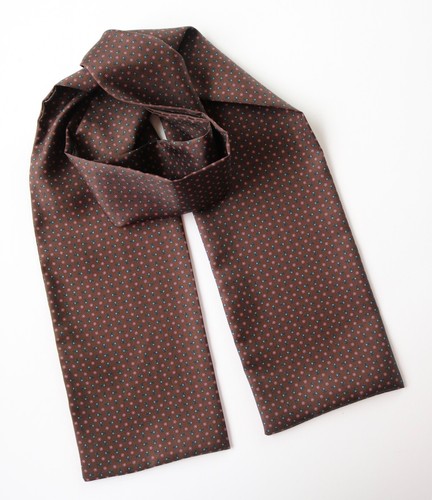 Silk scarf cravat brown - scarf,