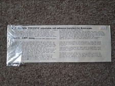 PC MODELS OO Gauge 4mm  Sheet 8 GWR Lining Locos Post 1906 Coaches Post 1927 