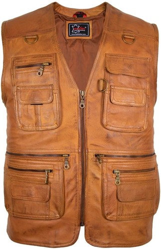 Mgm leather gilet vest jacket - mgm,