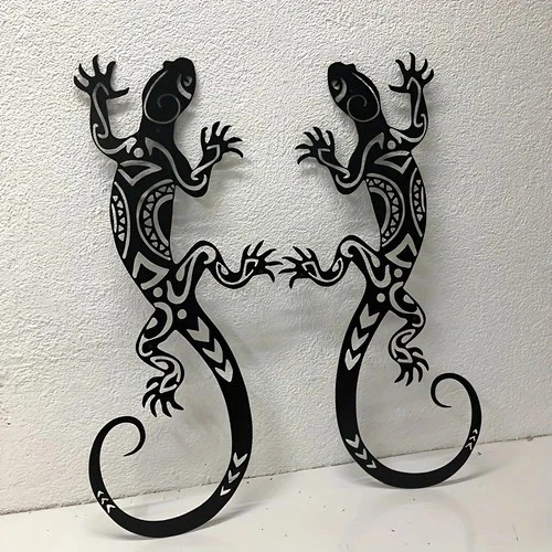 Piece iron gecko lizard - 2-piece, wall