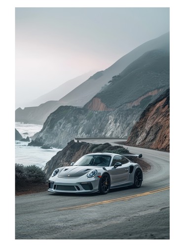 Silver sports car coastal - silver,