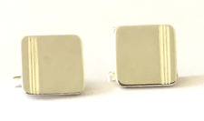 Genuine Solid 925 Sterling Silver 13mm Classic Square Design Cufflinks