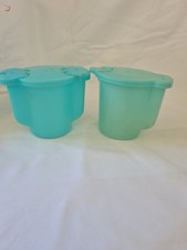 Vintage Blue Tupperware Sugar and Milk Containers Used See Photos Camping Etc