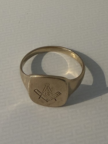 9ct gold ring masonic size - , s