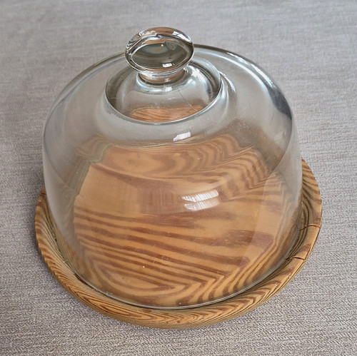 Round wooden cheese board - board, with