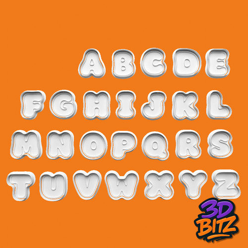 Alphabet cookie cutters bubble - cutters,