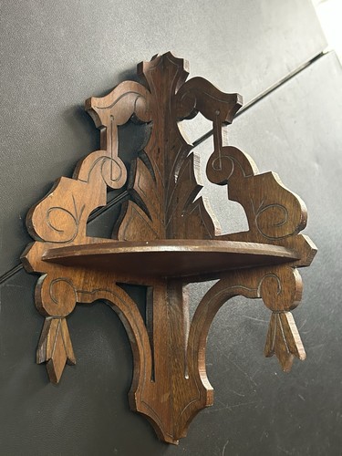 Ornate wooden corner shelf - corner,