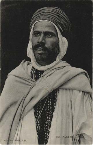 Old postcard algeria - men,