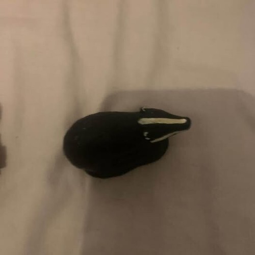 Badger ornament real - coal,