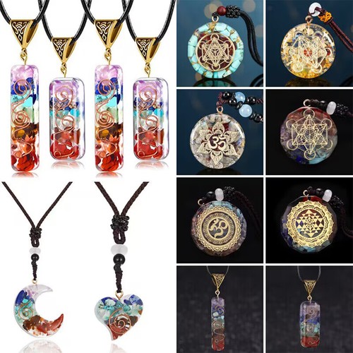 Chakra orgonite pendant - 7,