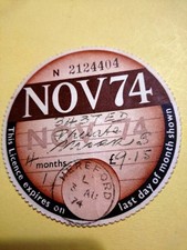 Tax Disc 1974