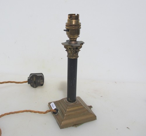 Vintage brass table lamp light - brass,