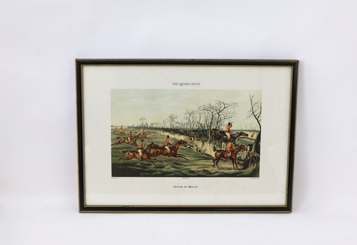 Vintage framed print hunting - vintage,