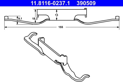Front spring brake caliper - spring,