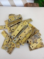 1 Pair of Brass Hinges Small Solid Brass. used. VGC