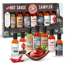 Hot Sauce Gift Set - Food Truck Set of 7 Street Food Chilli Hot Sauce Bottles