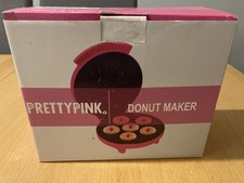 Pretty Pink Mini Donut Maker Non-Stick Design Easy to Clean