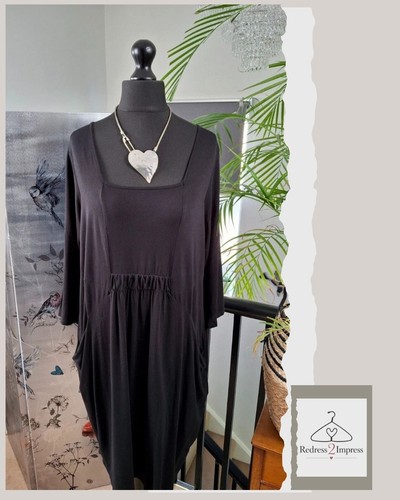 Womens black baggy lagenlook - black,