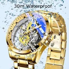 Mens Skeleton Dial Quartz