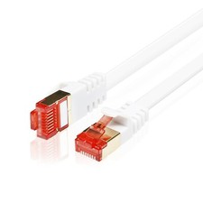 JuicEBitz® White CAT7 FLAT Cable RJ45 Ethernet Slim LAN Network Patch Lead LOT