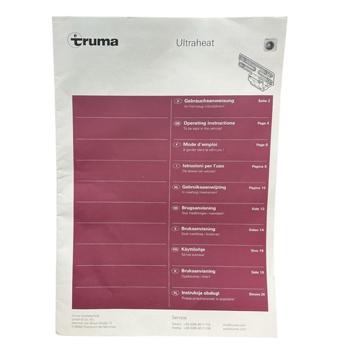Truma ultraheat manual - ultraheat,