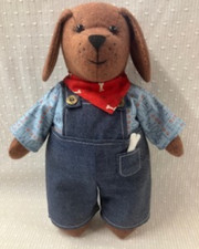 Sewing Pattern Toy  Puppy Dog & clothes pattern Bertie Bones Country Folk 31cm