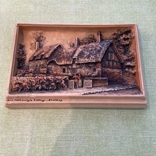 Antique 1920 Osborne Ivorex Ann Hathaway Cottage Wall Plaque Hanging 23cm x 15cm