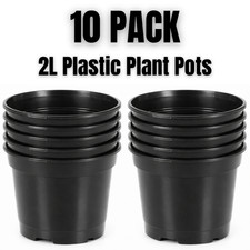 2L Plastic Plant Pots Black