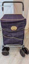 The Genuine Sholley Trolley Mulberry Plum Shopping Aid Folding 6 Wheels + Brake