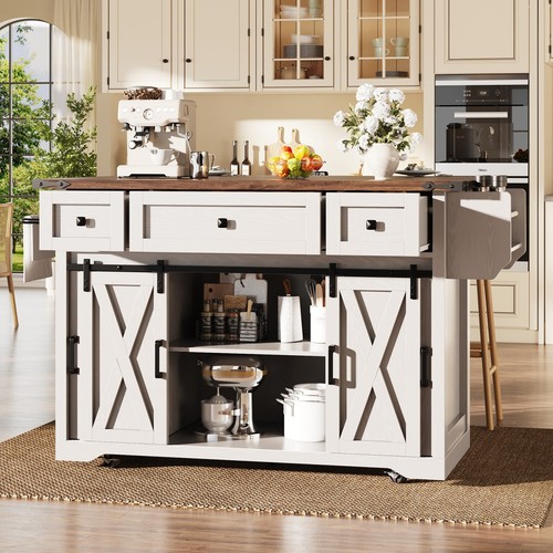 White kitchen island trolley - white,