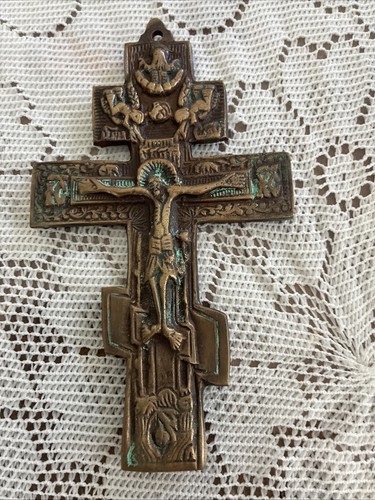 Bronze christian crucifix - bronze,