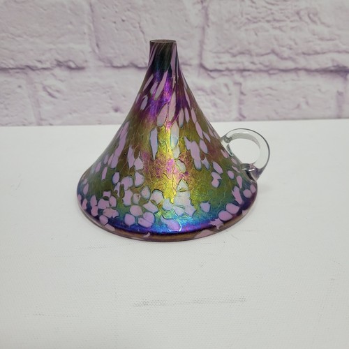 Vintage iridescent art - iridescent, glass
