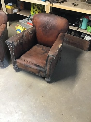 Pair old club leather - of,