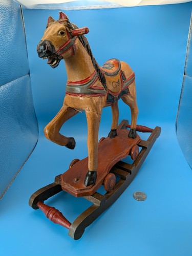 Antique wooden rocking horse - wooden,
