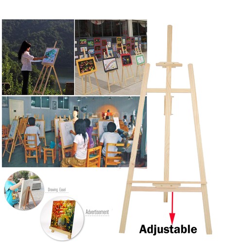 Pine wooden tripod art easel - pine,