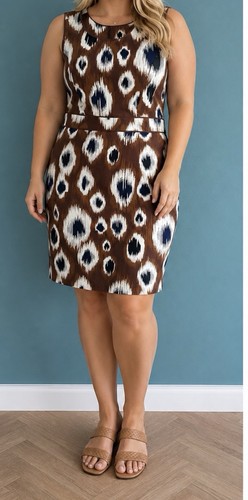 Savoir brown print sleeveless - brown,