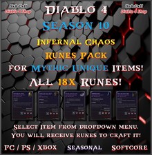 ✨Diablo 4✨Season 10✨Mythic Unique Rune Pack✨All Runes 6/6/6✨Cheapest✨24/7✨