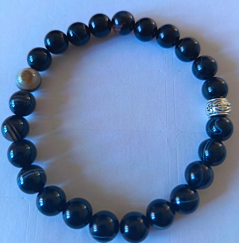 Black banded agate - black,