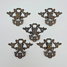5 x Ornate Brass Drawer Pulls - Vintage Handles UJSL 4129 4129H