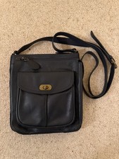 CLARKS  Dark Navy Cross Body Messenger Genuine Leather Bag Handbag 