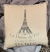 Preloved Grainsack Design Eiffel Tower  Cushion 40cm/40cm From House Of Fraser