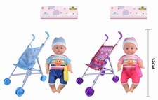 Molly Dolly My First Dolls Pram Buggy Pushchair & Baby Doll Stroller Set Girls