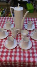 Rare Portmeirion White Totem coffee set for 6 with milk and sugar