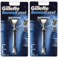 Gillette Sensor Excel Razor 2x Handle Twin Blade or 5x Cartridge Refills