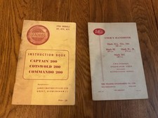 1956 Original INSTRUCTIONS For JAMES MOTORCYCLE Captain, Cotswold & Commando 200