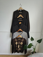 5x 100% Pure Cashmere Upcycled Craft Bulk Sweater Jumper Brown Uniqlo Nigel Hall