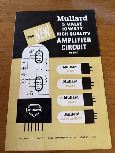 Mullard amplifier leaflet - 5-10,