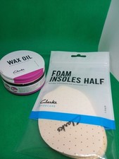 CLARKS WAX OIL SHOE PROTECTOR 100ml x1 And Clarks Foam Half Insoles 