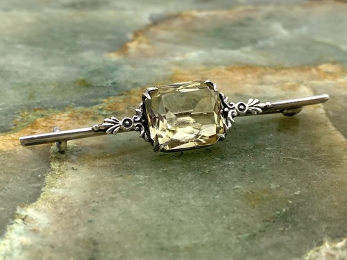 Art deco style silver - deco, citrine